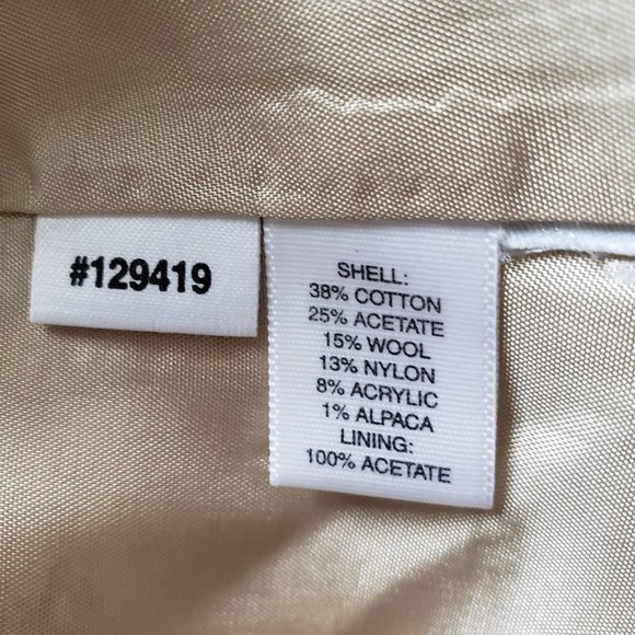 Ann Taylor Woman Size 12 Brocade Pencil Skirt Ivory Gold Triple Kick Pleats Line - Picture 7 of 7